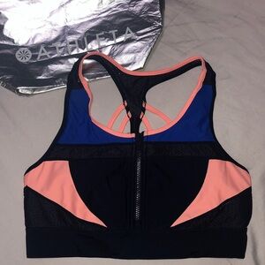 ATHLETA Tri-ssential Zip Front Bikini Top